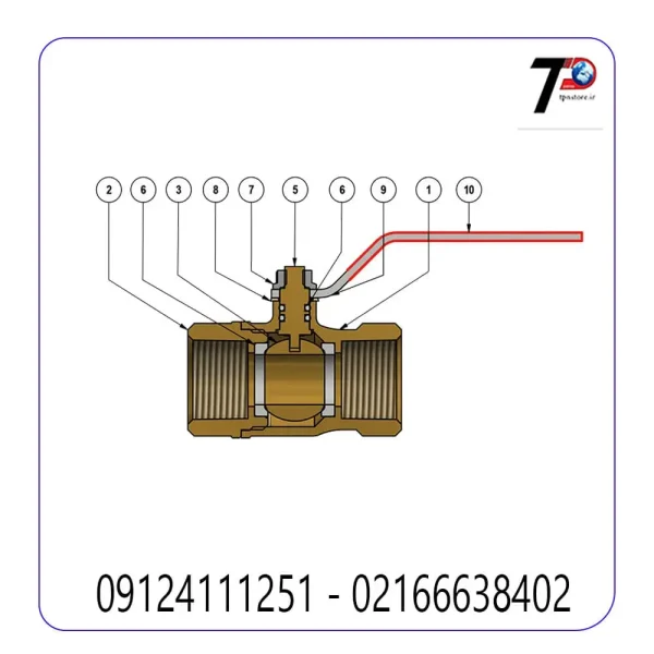 قیمت شیر توپی (گازی )برنجی امین شیر سایز 3/4 اینچ