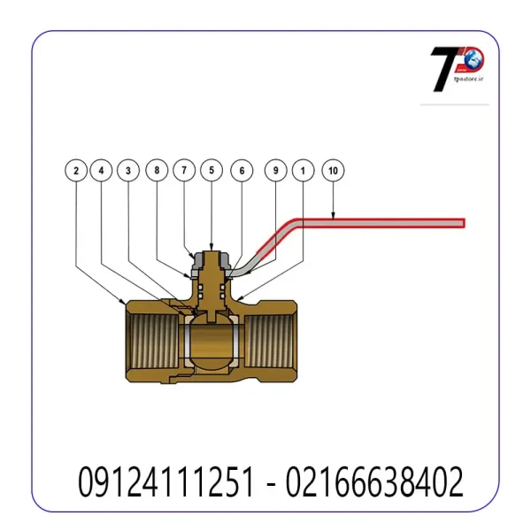 قیمت شیر گازی برنجی امین شیر سایز 1/2 اینچ