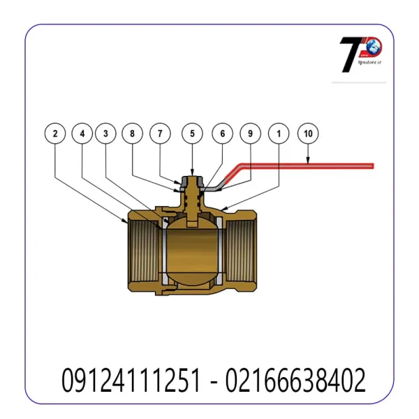 قیمت شیر گازی برنجی امین شیر سایز 11/2 اینچ