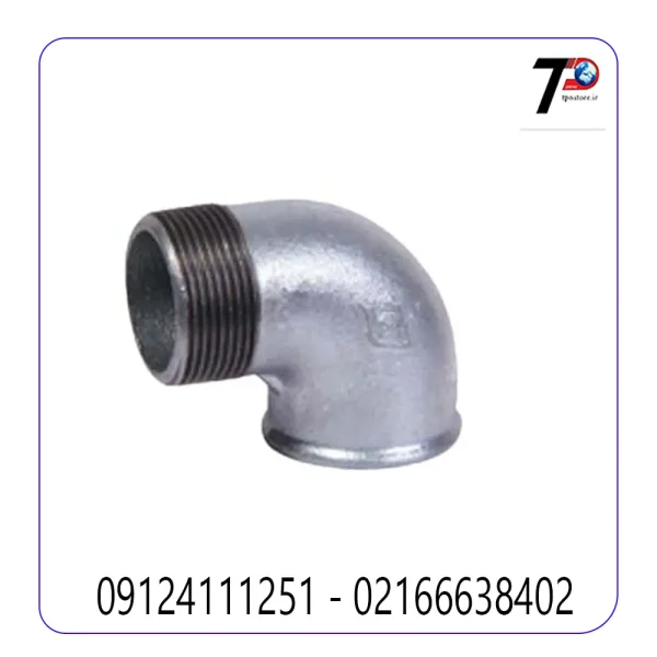 زانو چپقی 90 درجه گالوانیزه دنده ای مک (MECH)