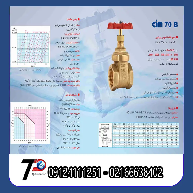مشخصات شیر فلکه برنجی سیم ایتالیا pn20